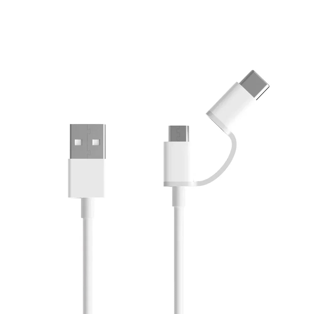 CABO USB 2 EM 1 SAÍDA MICROUSB + USB-C 30CM